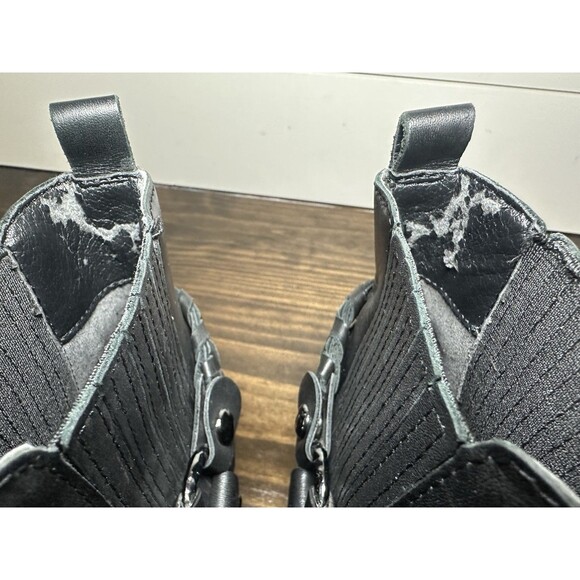 Sam Edelman Dalma Black Leather Studded Harness Chelsea Ankle Boots Women 8 - Picture 6 of 13